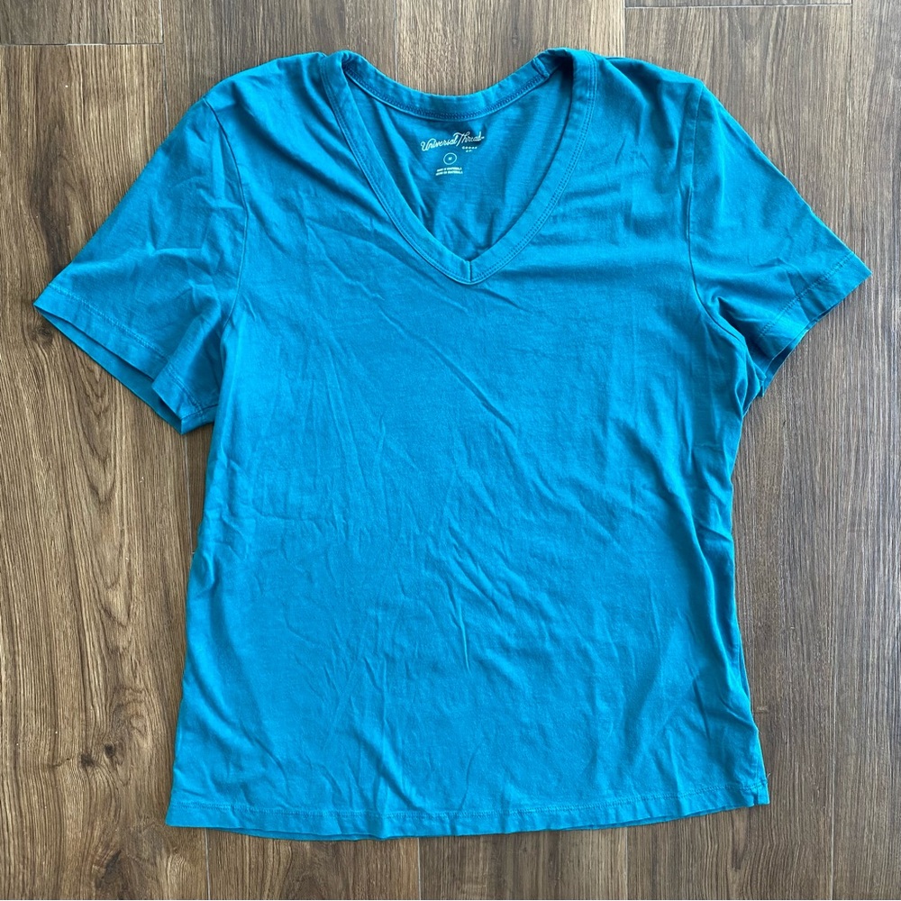 Universal Thread Teal V-Neck Short Sleeve Tee